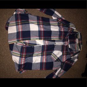 Button Up Plaid Flannel Shirt